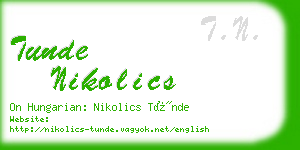 tunde nikolics business card